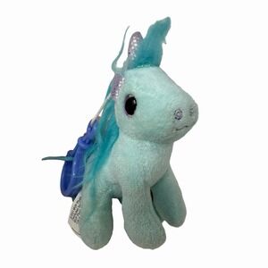 Z Brand Blue Unicorn Key Chain Stuffed Animal Plush Toy 5"